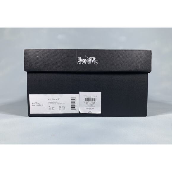 $168 Coach Clip Signature Low Top Sneaker Khaki Saddle G4949 Men's Size 11 - Picture 10 of 10